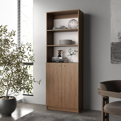 Beyerville Bookcase with Open Storage - Dark Brown, 3-4 Shelves