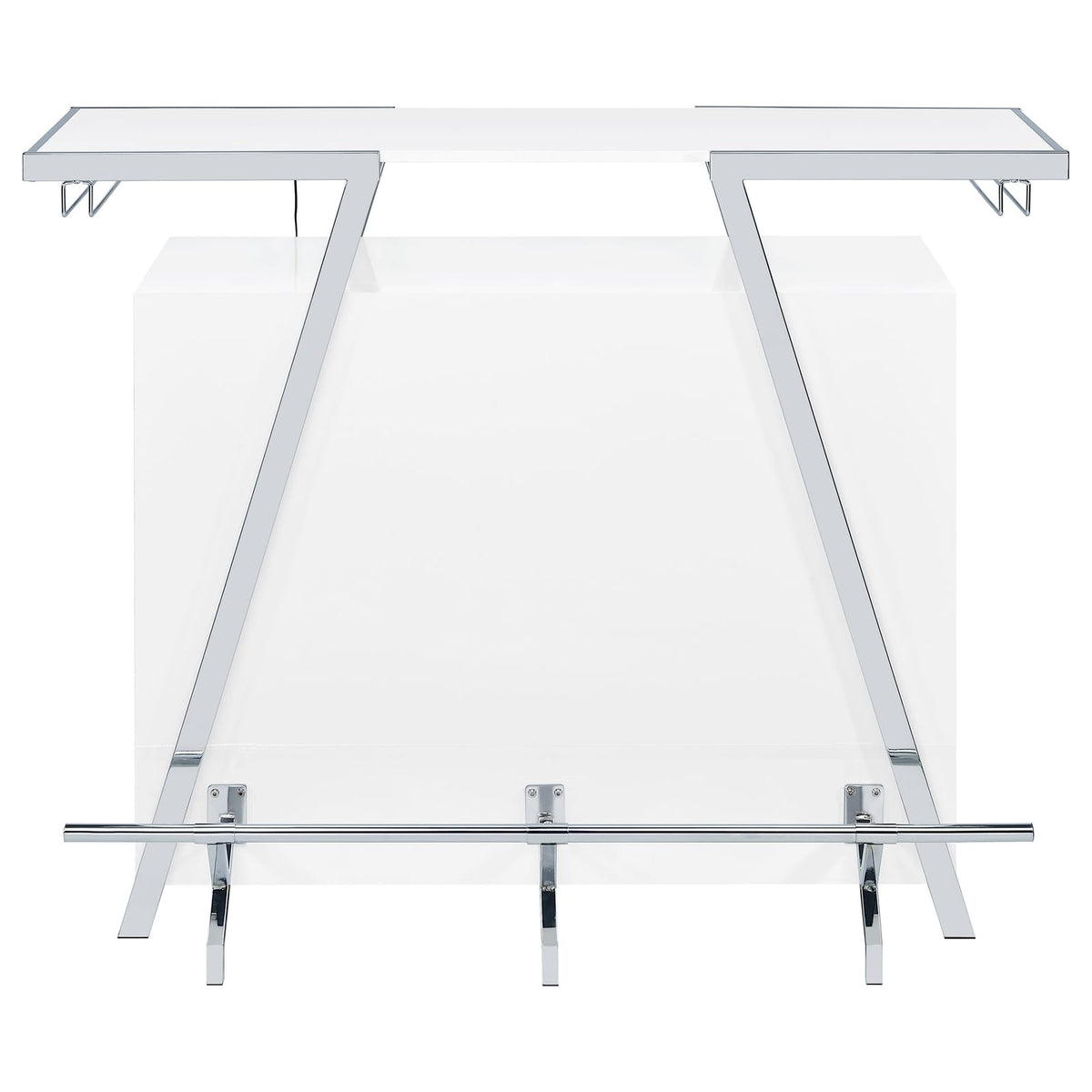 Gloss White Modern Bar Cabinet with Storage
