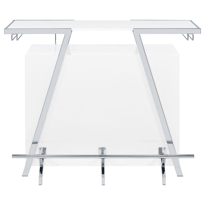 Gloss White Modern Bar Cabinet with Storage