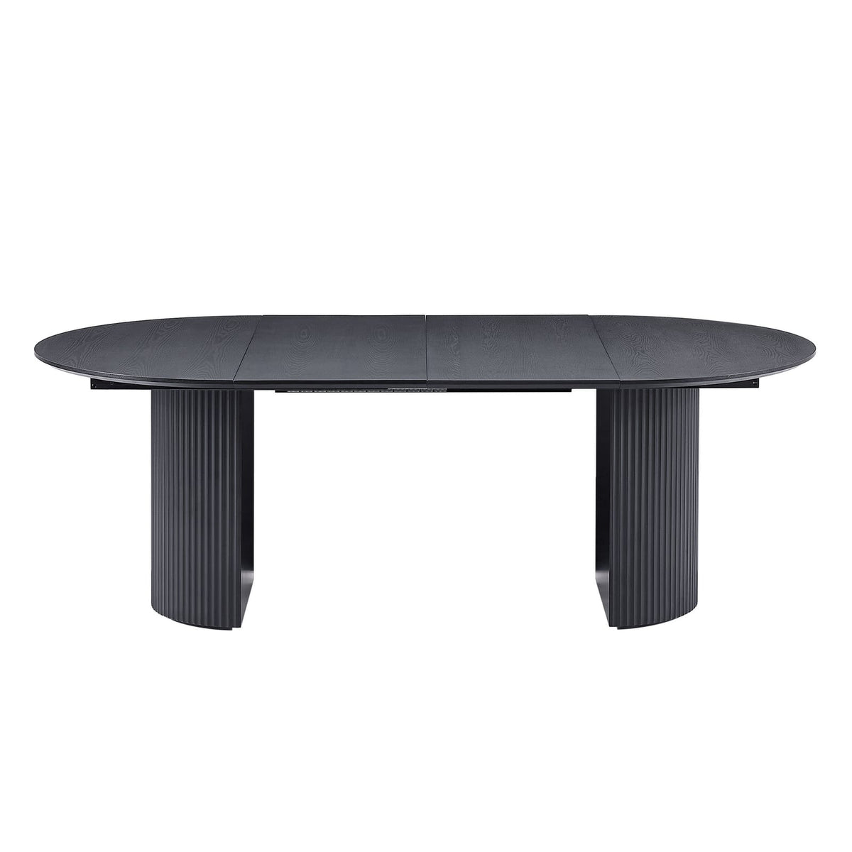 Black MDF Expandable Dining Table for Modern Kitchen Dining Room for Living Room