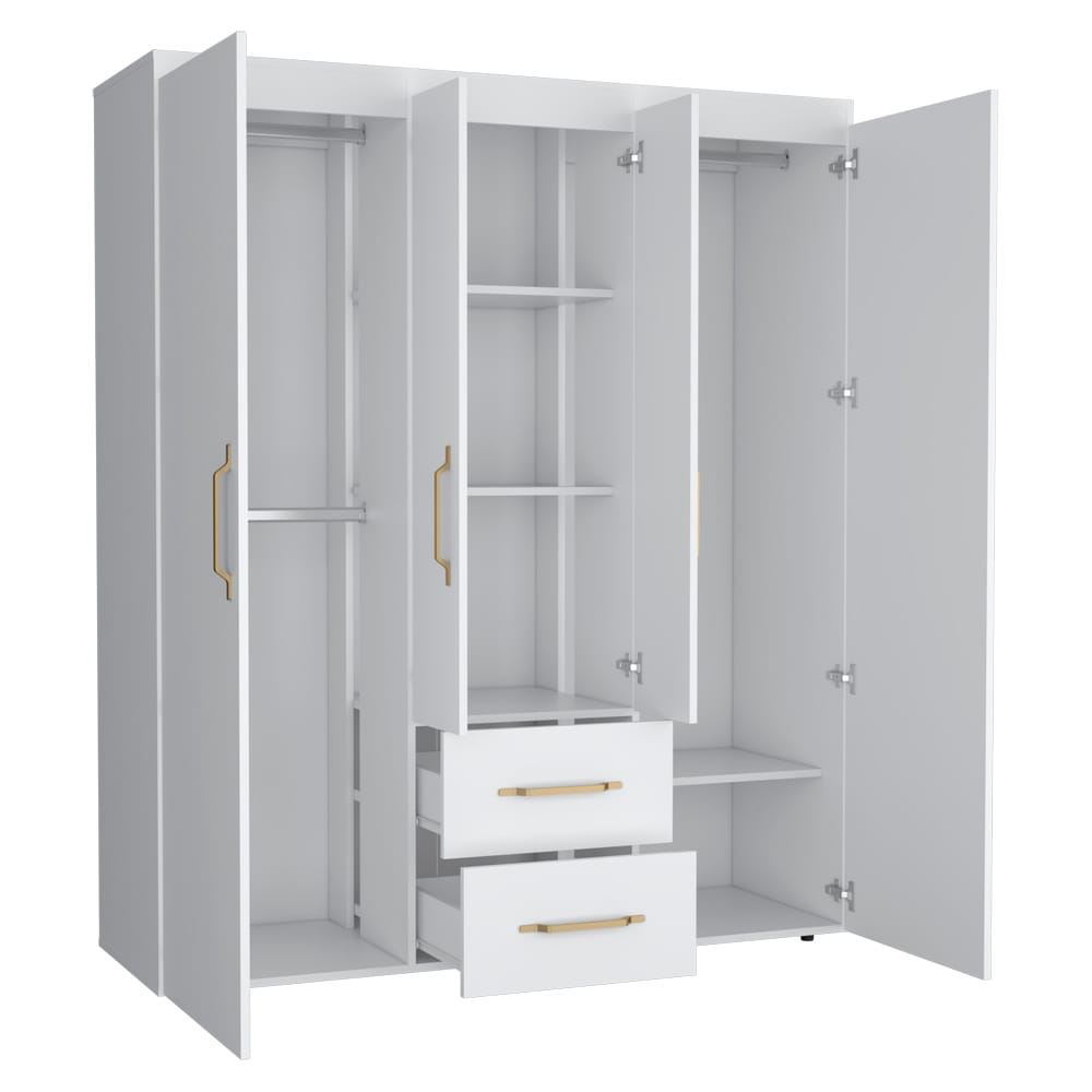 White Armoire Elma - Bedroom Dresser Storage
