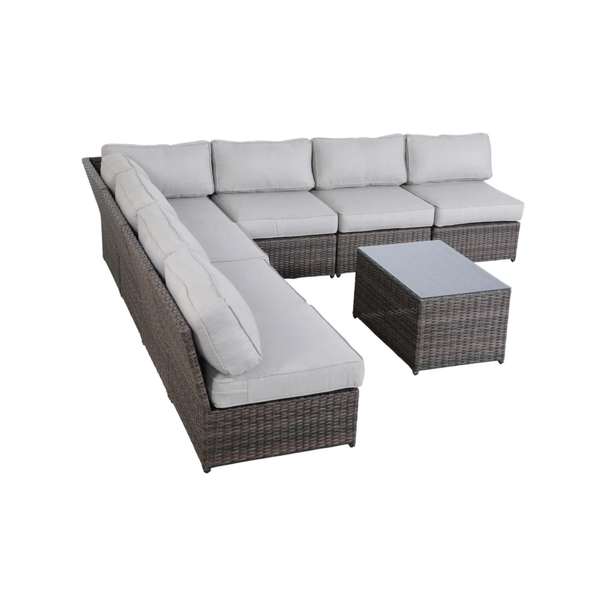 6-Person Wicker Outdoor Seating Group - Brown, Weather Resistant