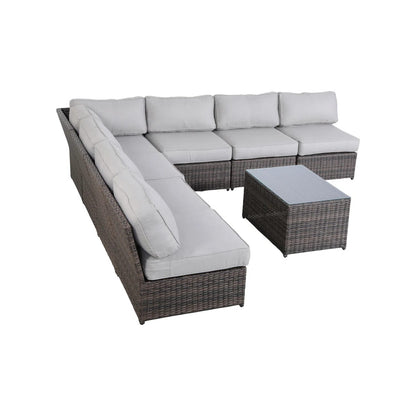 6-Person Wicker Outdoor Seating Group - Brown, Weather Resistant