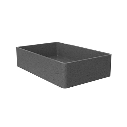 Dark Gray Concrete Bathroom Vanity - 19.68" Rectangular Sink