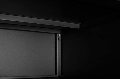 Black Metal Printer Cabinet - Mobile File Cabinet with Lockable Casters