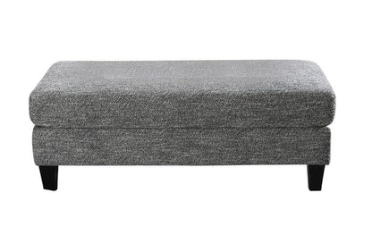 Contemporary Gray Chenille Ottoman - Plush Living Room Accent