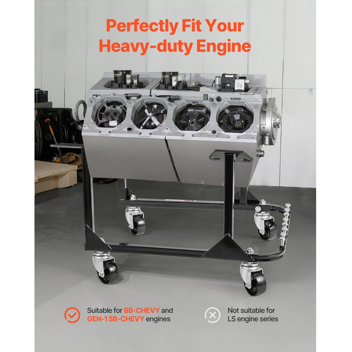 Heavy-Duty Engine Stand with Storage - 750 lb Capacity for Living Room
