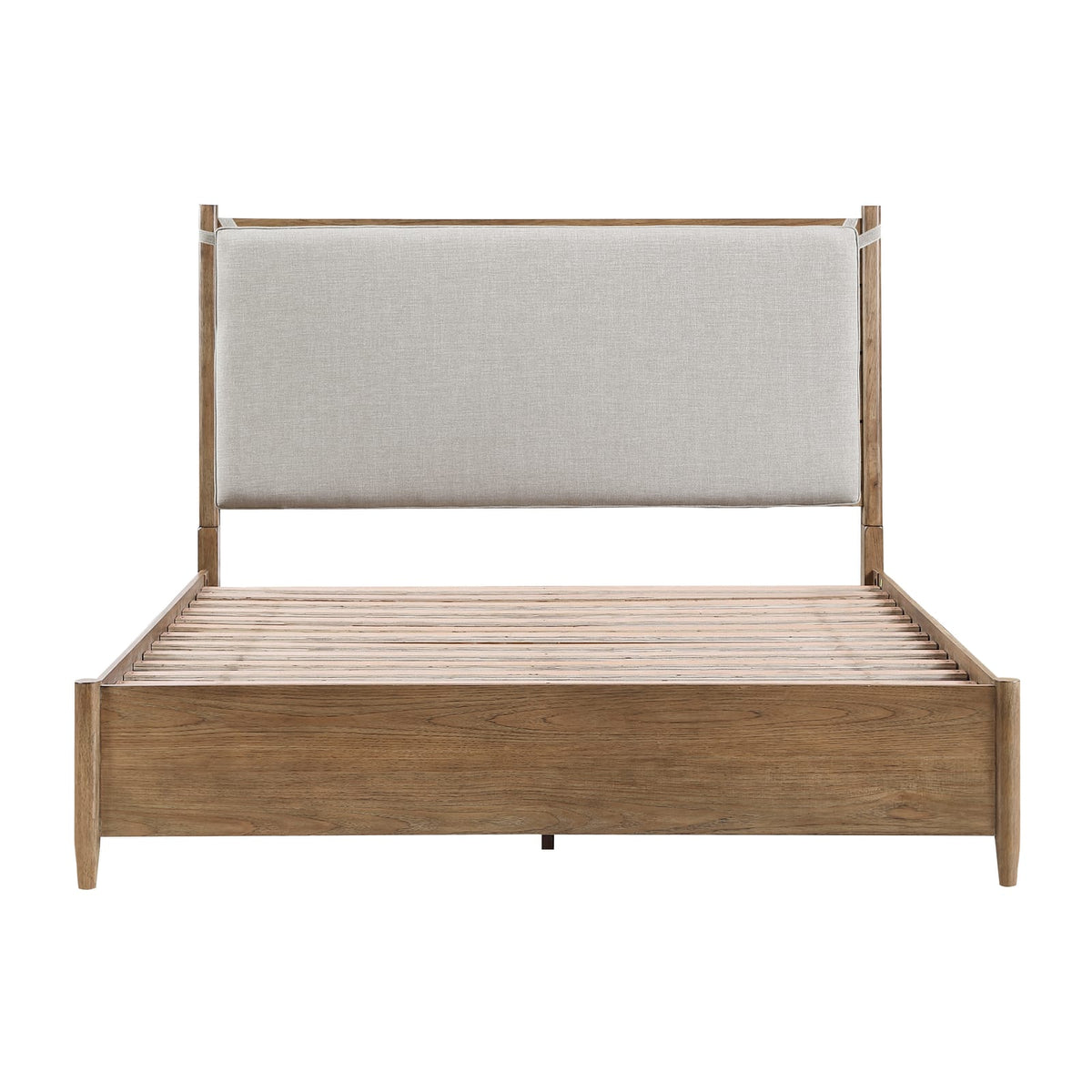Queen Brown Wood Bed Frame Modern Bedroom