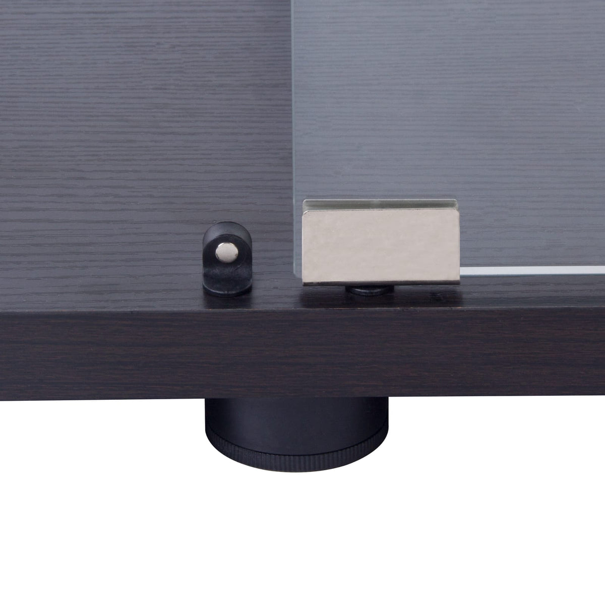 Tall 4-Shelf Glass Display Cabinet - Black for Living Room