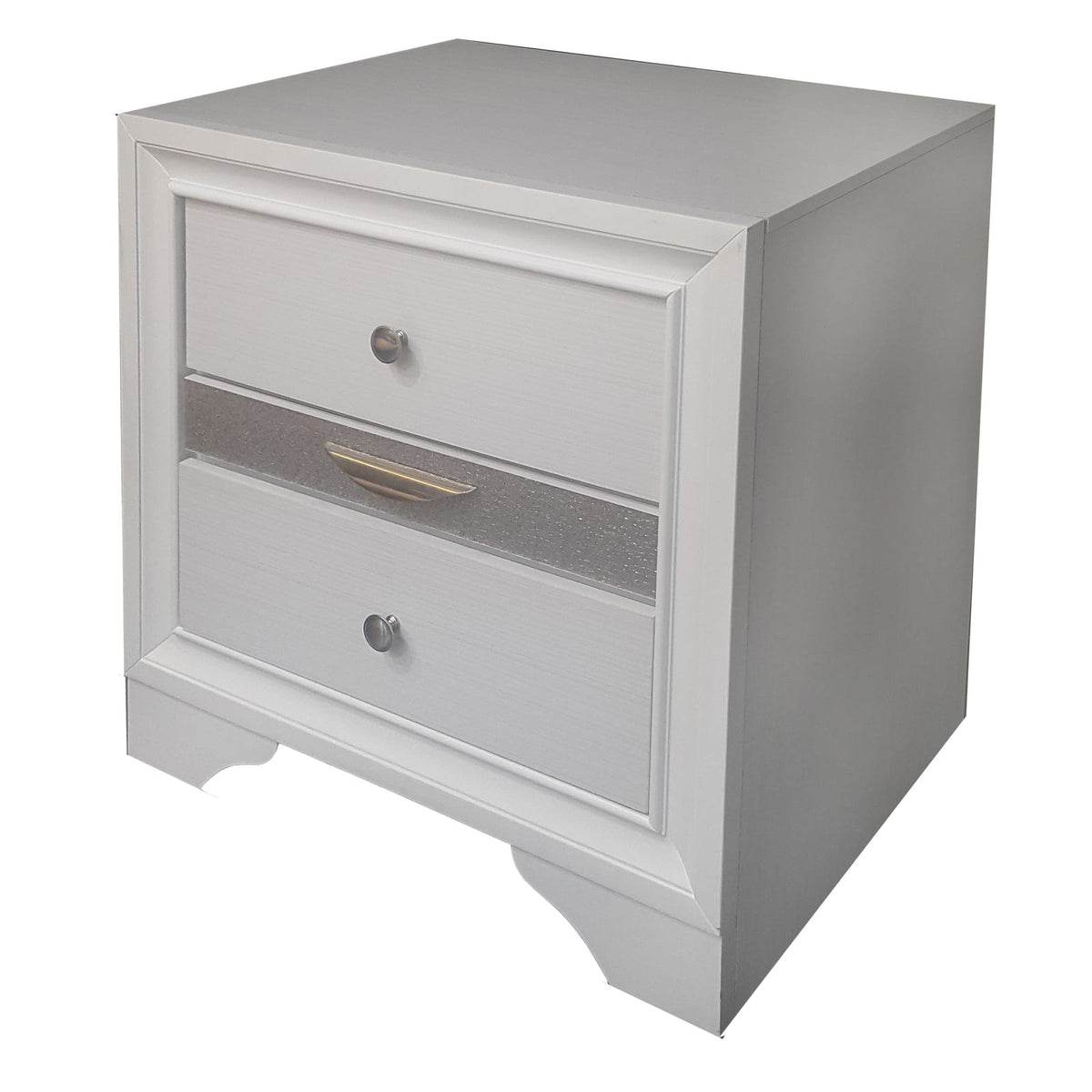 Naima White Nightstand - Compact Storage for Bedroom