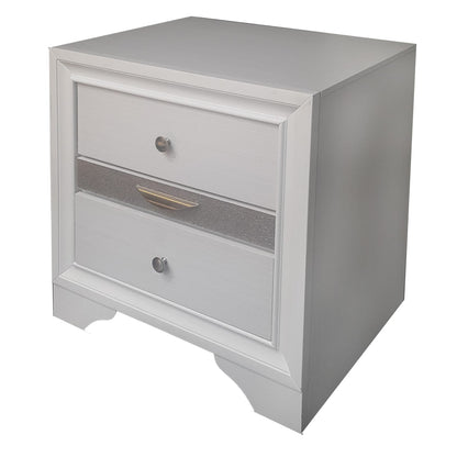 Naima White Nightstand - Compact Storage for Bedroom