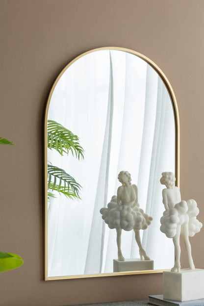 24" Arched Gold Mirror - Iron Frame Full Length