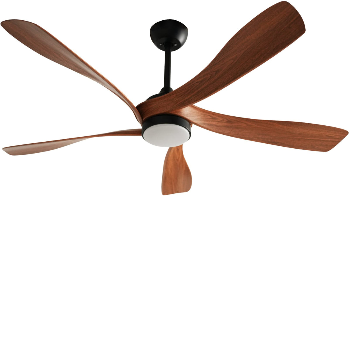 52 Inch Brown Ceiling Fan with Light - Modern Bedroom Fan