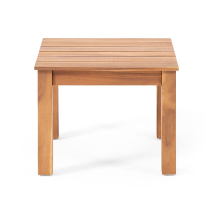 Acacia Wood Side Table - Brown Patio Furniture