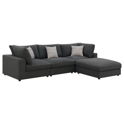 Charcoal Upholstered 4 Seat Sectional Sofa