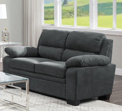 Modern Dark Gray Sofa Set - Plush Comfort & Solid Wood Frame