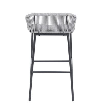 Light Gray Iron Rope Bar Stools - 2 Piece Patio Set