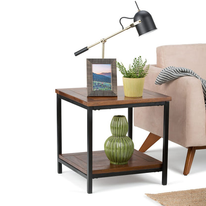 Skyler End Table - Dark Brown Storage Accent