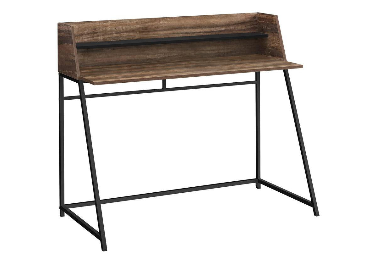 Brown Computer Desk with Hutch - 48" L Workstation