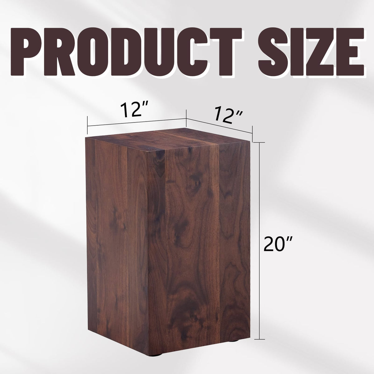 12x12 Walnut Wood Grain Coffee Table - MDF Side Table for Living Room