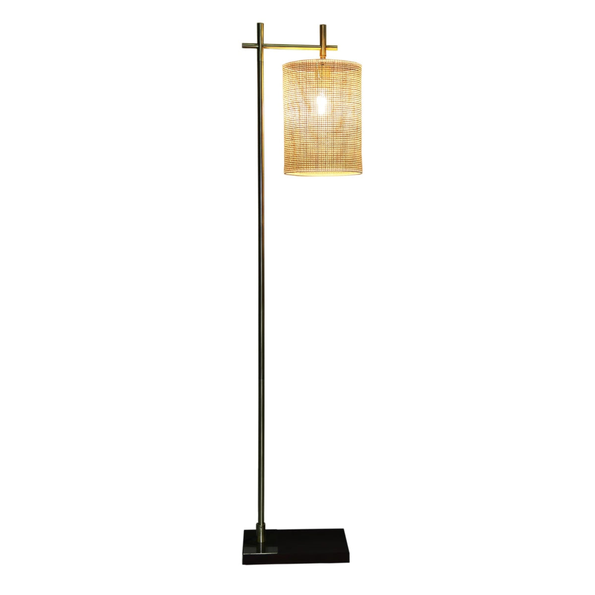 Tall Corner Floor Lamp - Gold Metal Standing Light