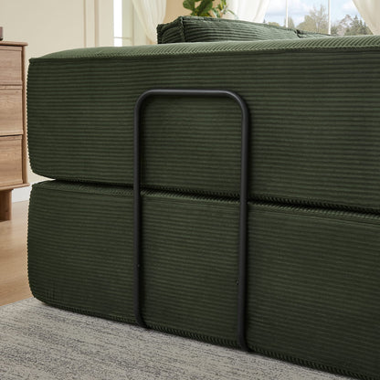 Army Green Foam Sectional Sofa for Family Living Room
