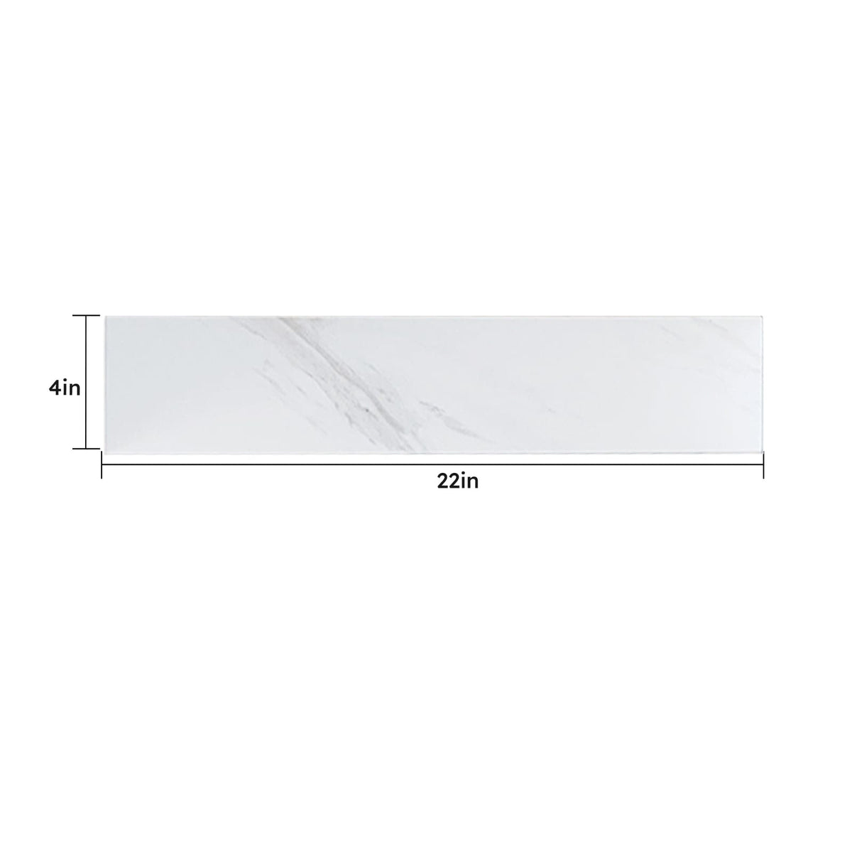 White Sintered Stone Bathroom Sidesplash 22 Inch