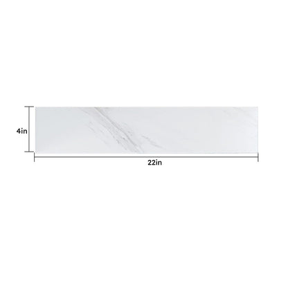 White Sintered Stone Bathroom Sidesplash 22 Inch