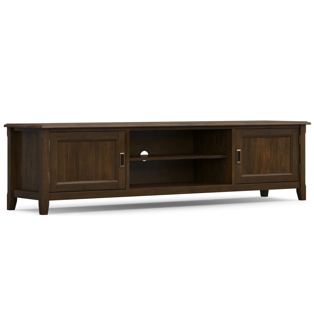 Solid Wood TV Stand - Mahogany Brown - 72" Wide for Living Room