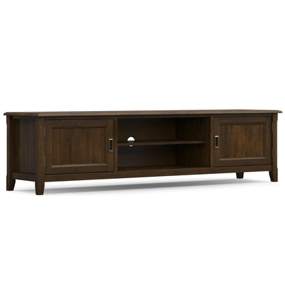 Solid Wood TV Stand - Mahogany Brown - 72" Wide for Living Room