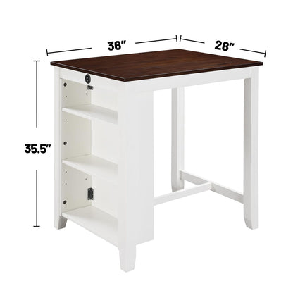 2-Person Rectangular Dining Table with White MDF for Dining Room