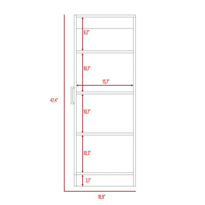 White Pantry Cabinet - 12.3" W x 16.9" D x 47.4" H