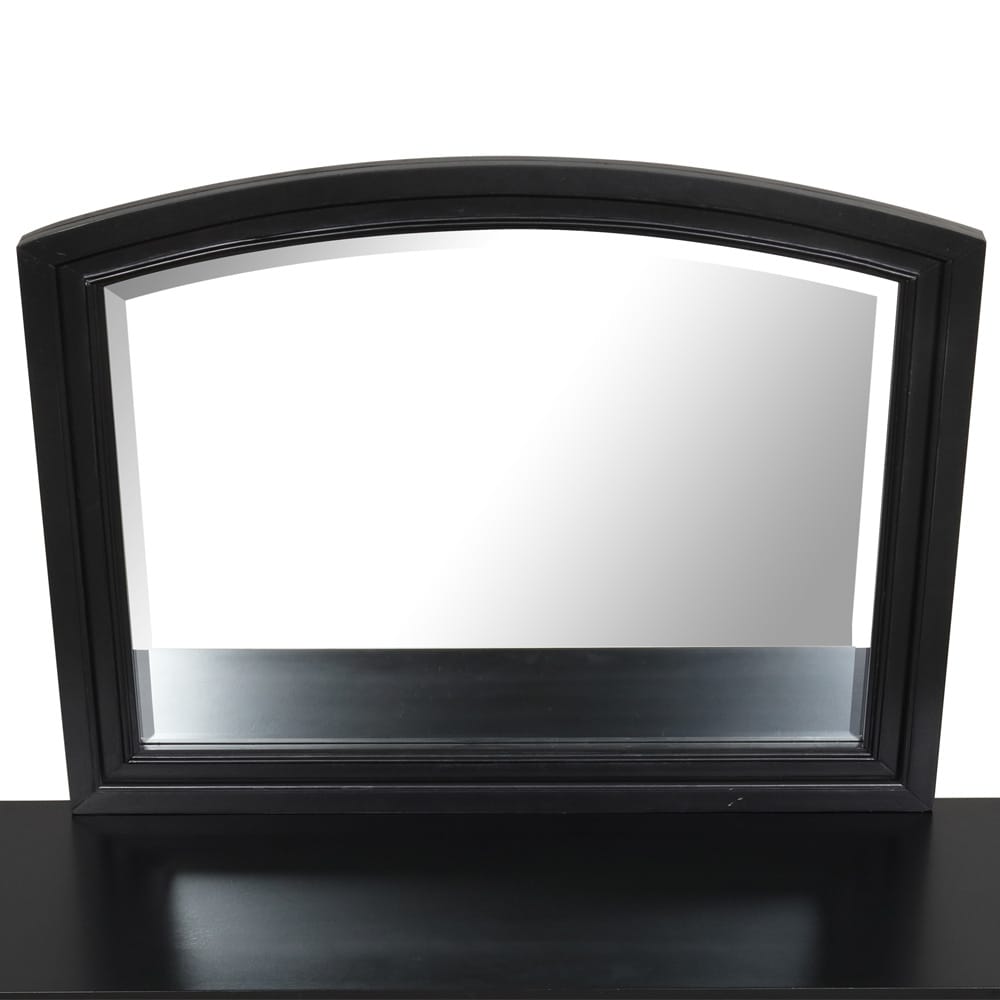 Black Wood Vanity Mirror for Modern Bedroom Renovation