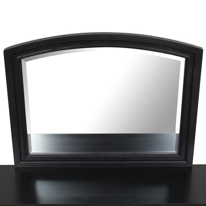 Black Wood Vanity Mirror for Modern Bedroom Renovation