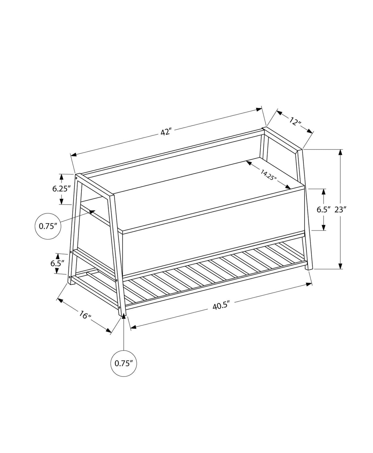 Brown MDF Flip-Top Storage Bench and Shoe Rack for Entryway for Living Room
