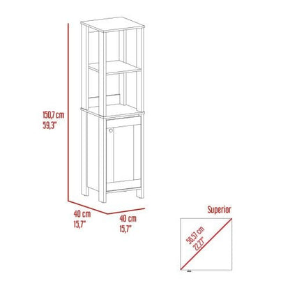 Gray Particle Board Cabinet - 59" High Storage for Living Room