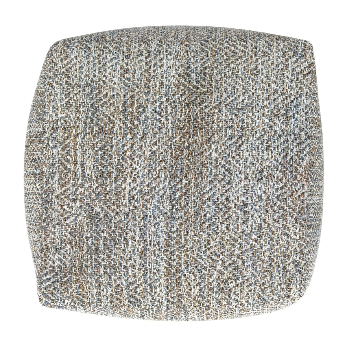 Gray Cotton Ottoman - 18 Inch Square Pouf