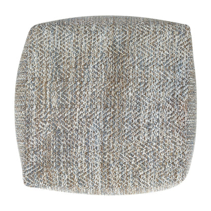 Gray Cotton Ottoman - 18 Inch Square Pouf