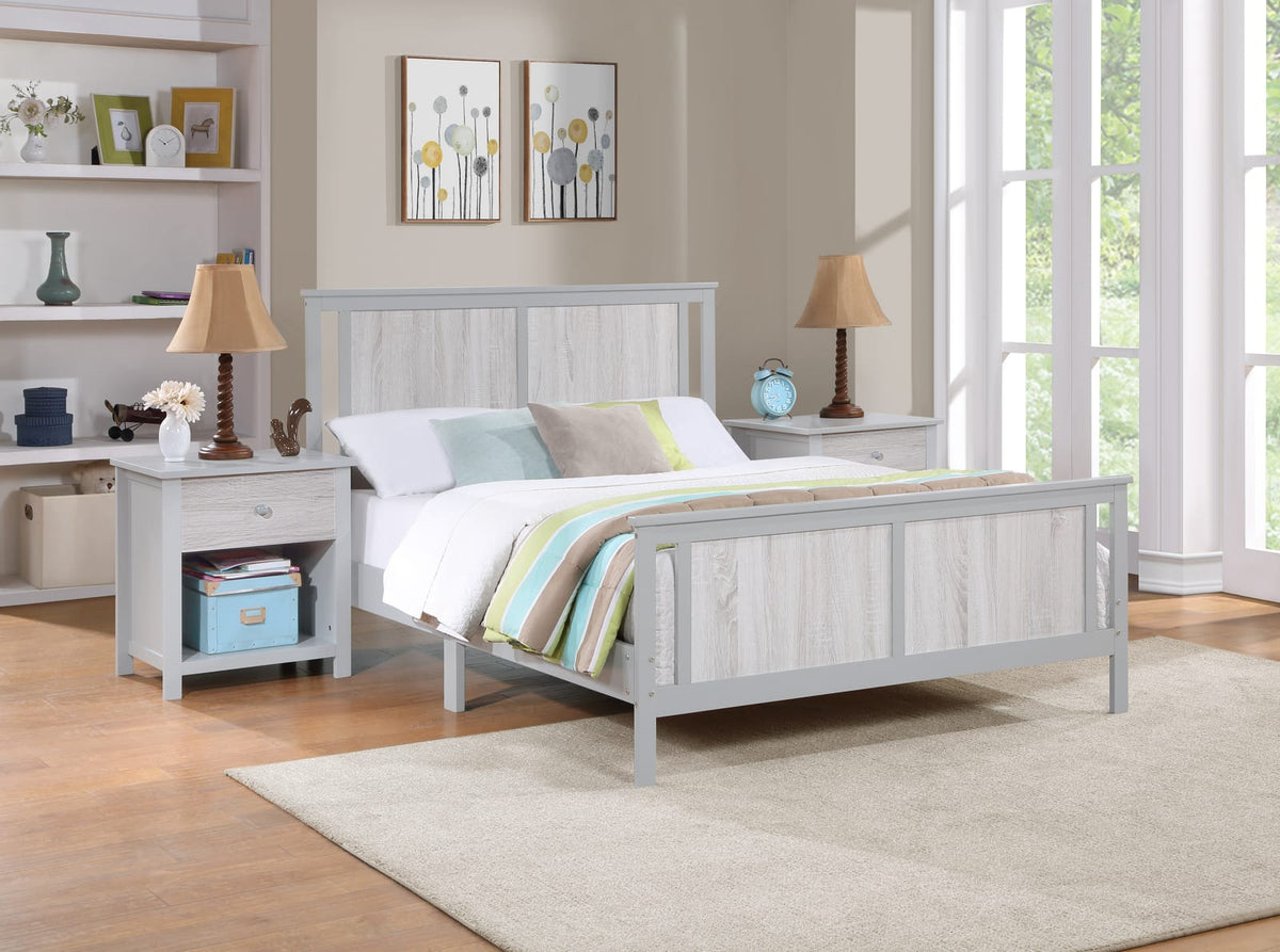 Gray Solid Wood Kids Bed Frame - Twin Size