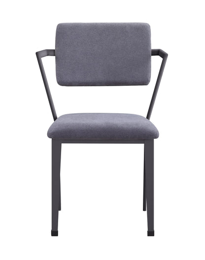 Gray Fabric & Metal Dining Chair Set of 2 - Durable, Stylish Seating