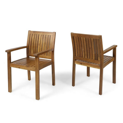 Teak Acacia Outdoor Dining Set for Poolside Garden Patio