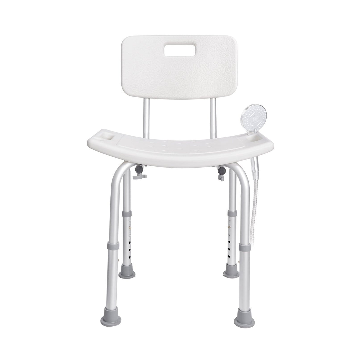 Adjustable Height Shower Chair - 350 LBS Capacity Aluminum Seat
