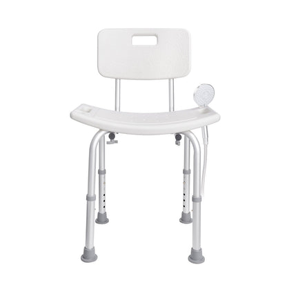 Adjustable Height Shower Chair - 350 LBS Capacity Aluminum Seat