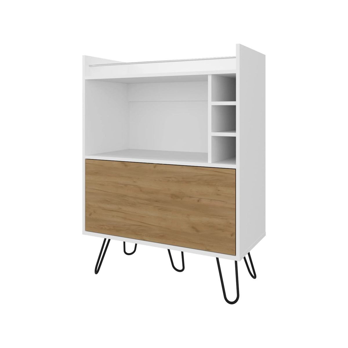 White Particle Board Wine Storage Cabinet 31.5" W