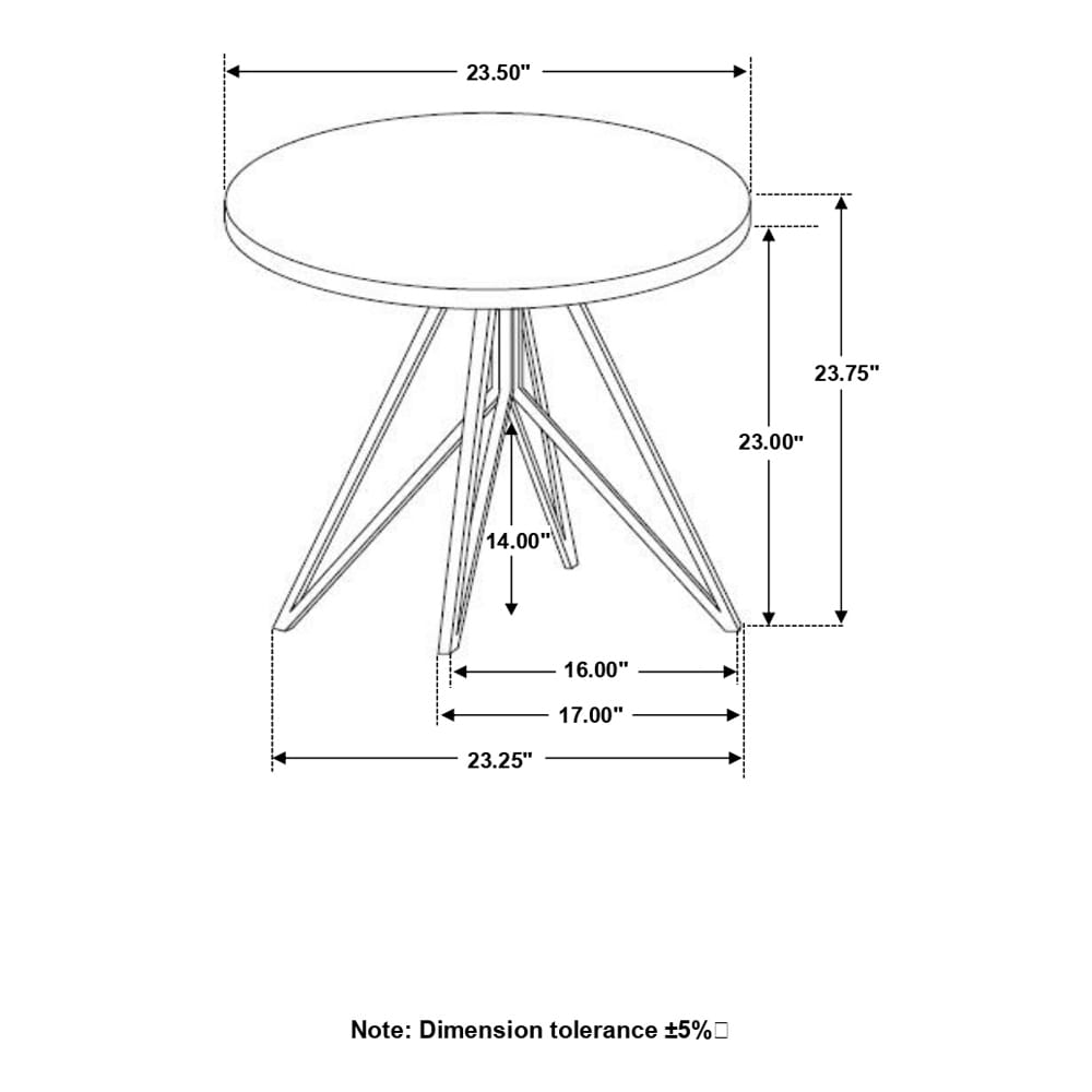 Grey Round Wood Metal End Table - 23.5" Diameter