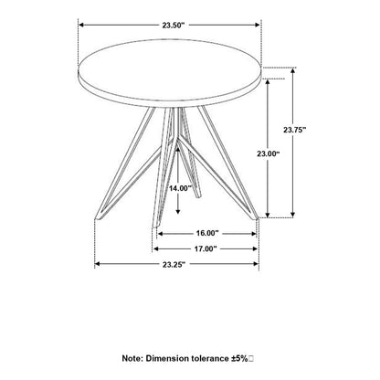 Grey Round Wood Metal End Table - 23.5" Diameter
