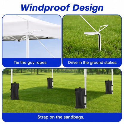 10x10 Metal Garden Canopy with Adjustable Height for Poolside Shade