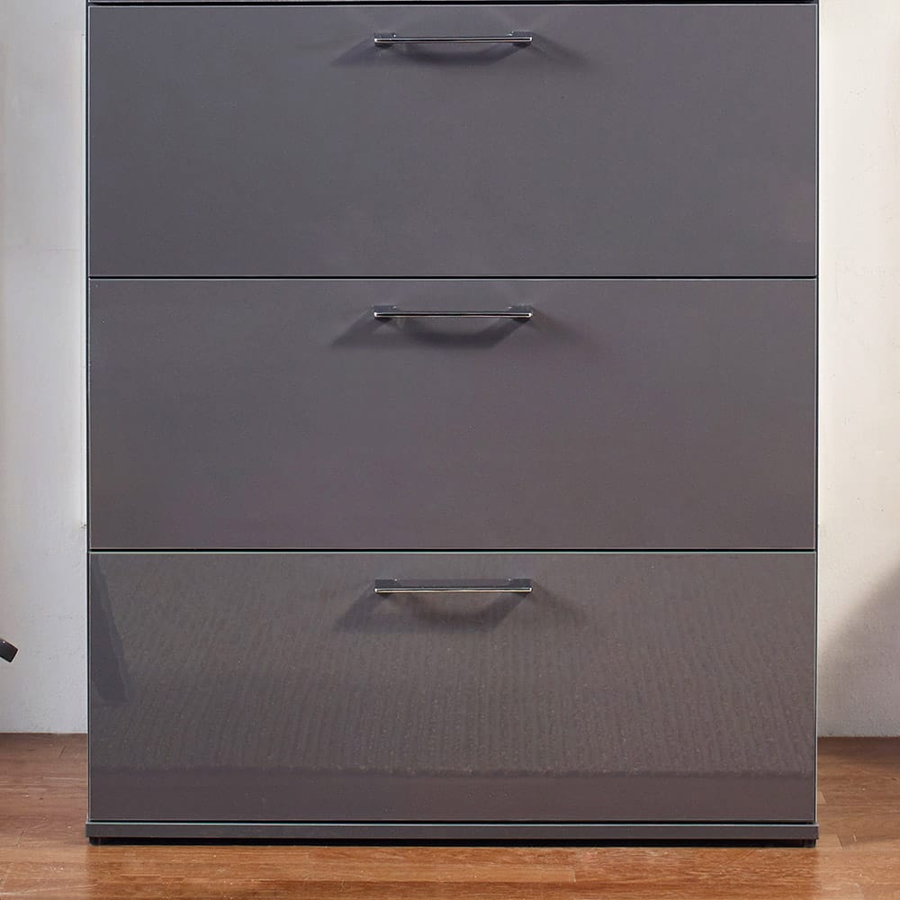 Dark Gray Solid Wood 4-Drawer Dresser - Jumbo Size