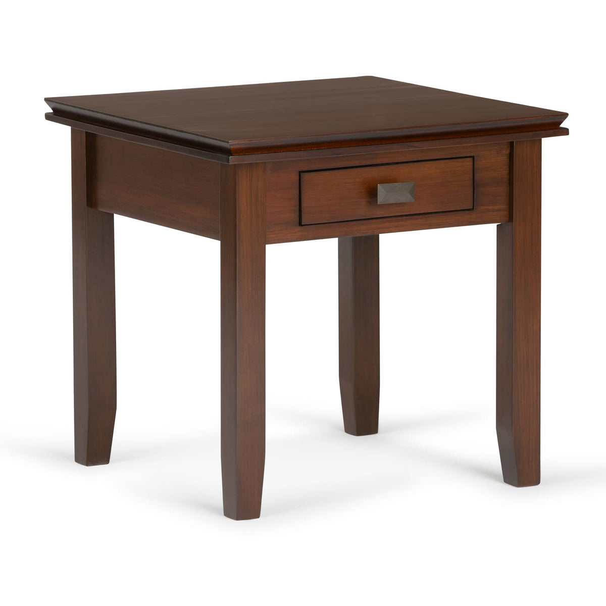 Dark Brown Russet Wood End Table - 20" Height for Living Room