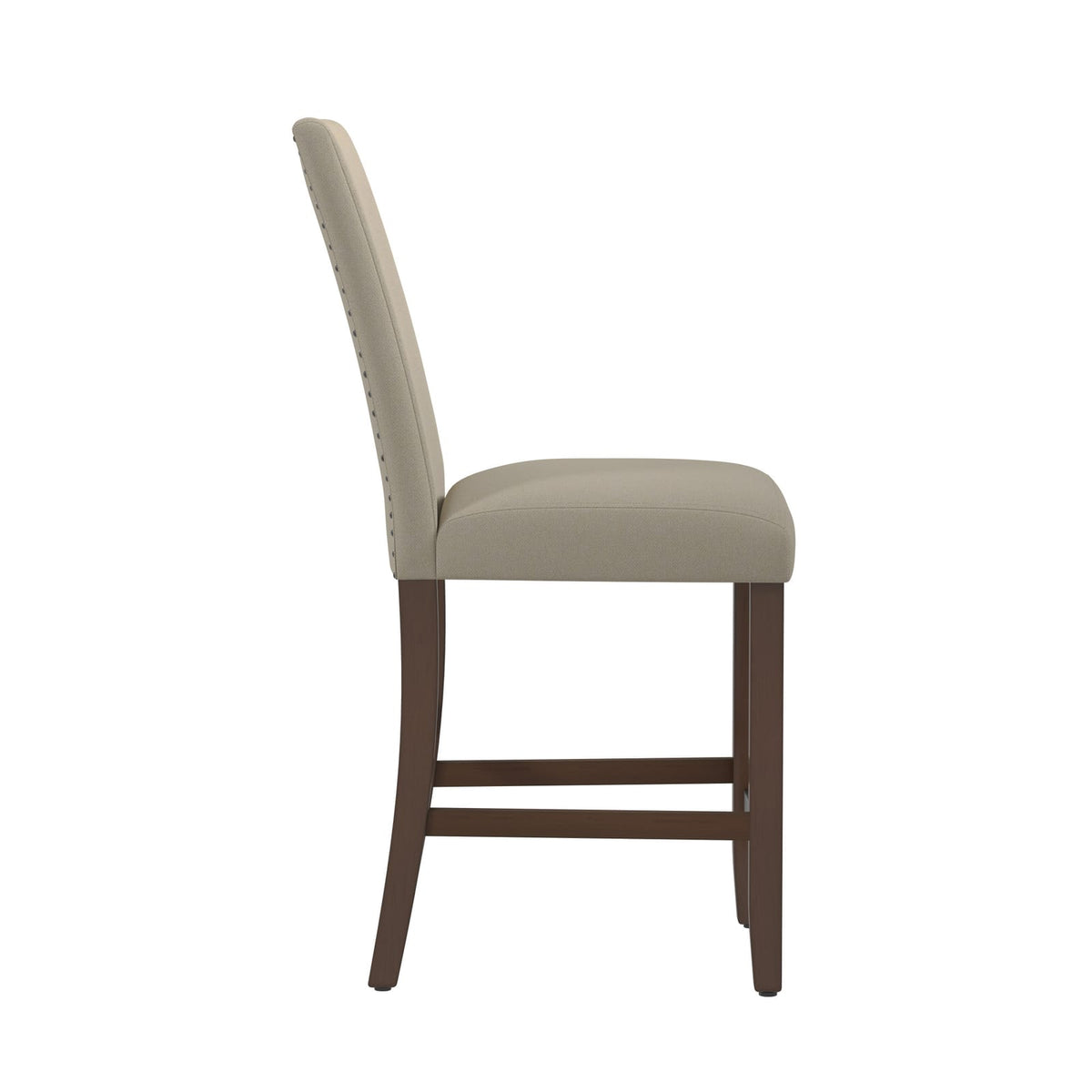 Brown Upholstered Barstools, Set of 2 - Dining Room Seating